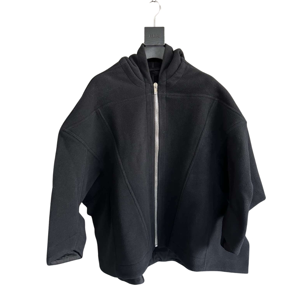 Rick Owens Panelled Fleece Zip Jacket Black