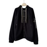 Rick Owens Sleeve Outline Star Zip Up Black