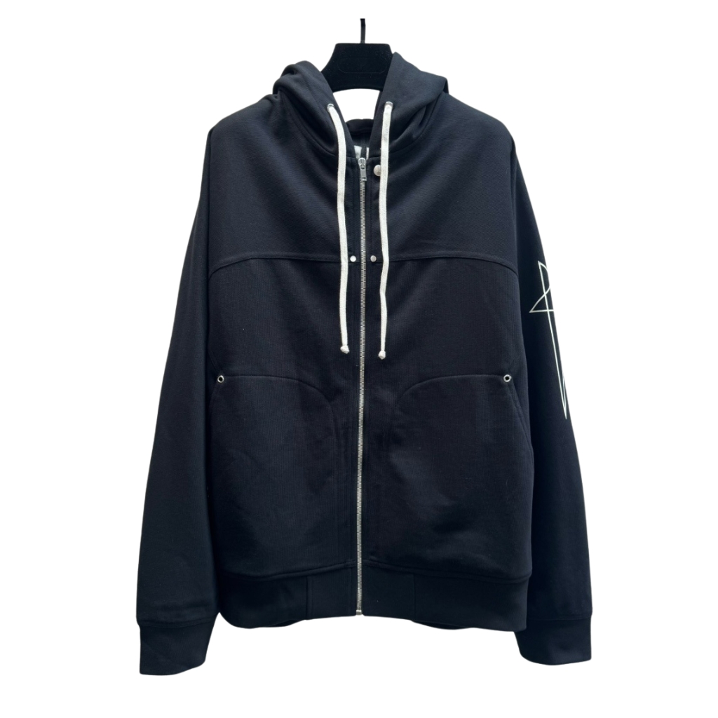 Rick Owens Sleeve Star Graphic Zip Up Black