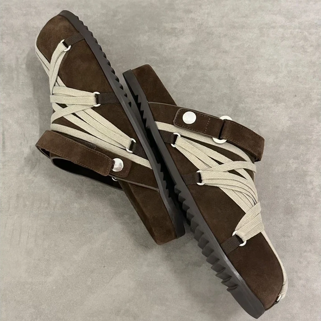 Rick Owens Bozo Tractor Boot Brown White